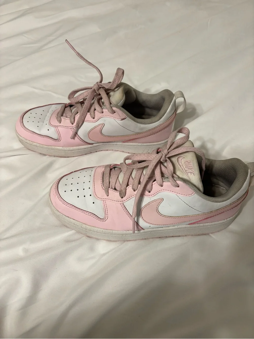 Nike Court Borough Low Recraft Pink White Sneakers Youth 6.5Y Women’s 8